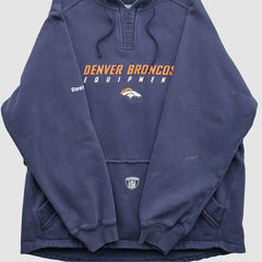 Reebok 2000s Hooded Pullover Sweatshirt - Denver Broncos Pullover