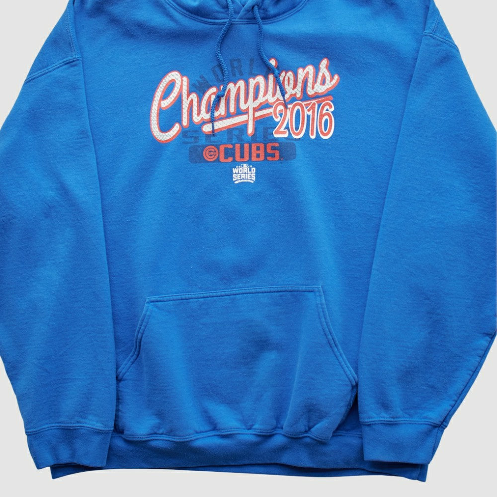 Blue Chicago Cubs MLB Genuine Merchandise 2016 Hooded Pullover Sweatshirt