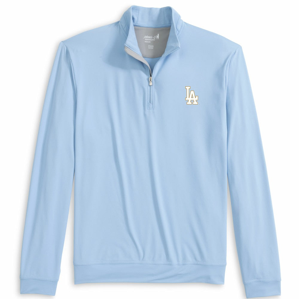 Light Blue Los Angeles Dodgers johnnie-O 2026 Gold Collection Motion Quarter-Zip Pullover