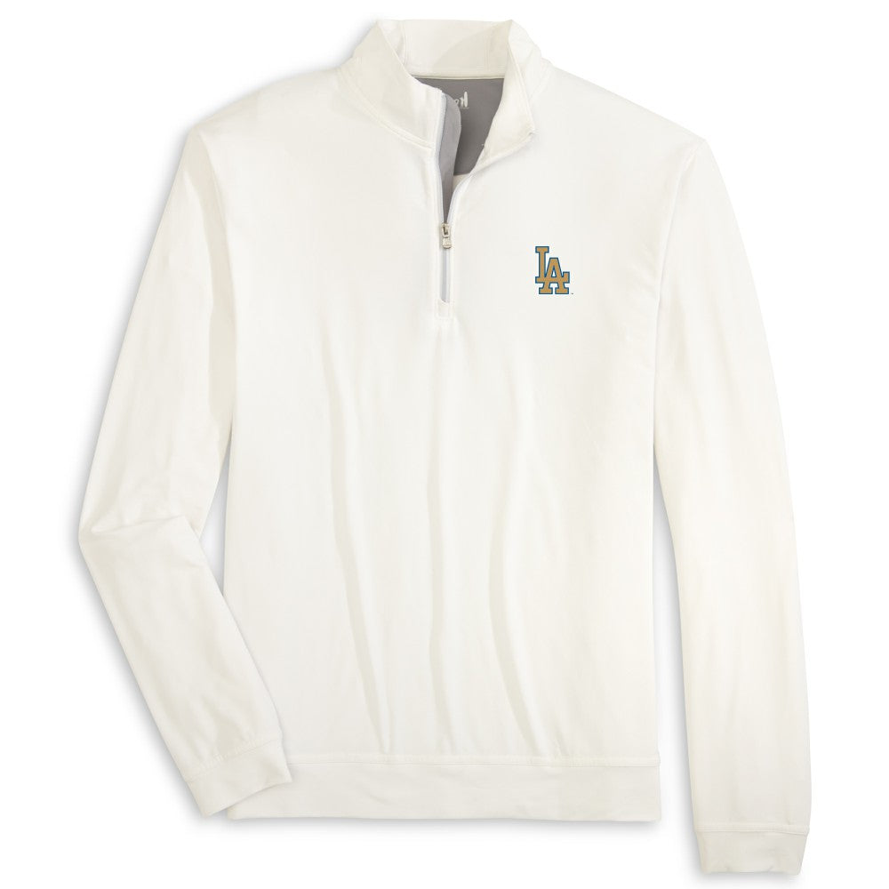 White Los Angeles Dodgers johnnie-O 2026 Gold Collection Motion Quarter-Zip Pullover