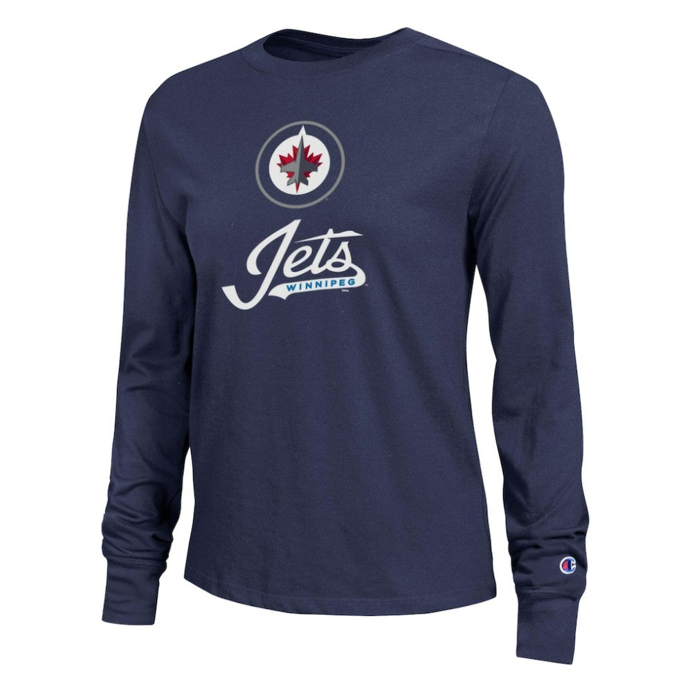 NHL Winnipeg Jets Champion Women's Wordmark Lockup Long Sleeve T-Shirt