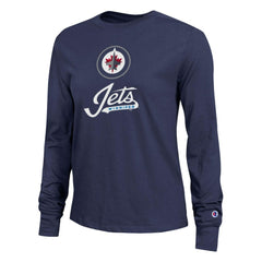 NHL Winnipeg Jets Champion Women's Wordmark Lockup Long Sleeve T-Shirt