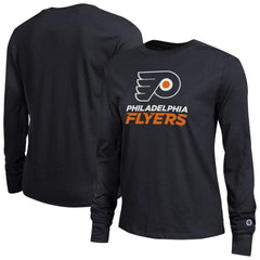 NHL Philadelphia Flyers Champion Women's Wordmark Lockup Long Sleeve T-Shirt