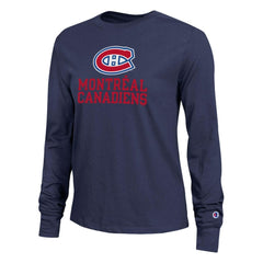 NHL Montreal Canadiens Champion Women's Wordmark Lockup Long Sleeve T-Shirt