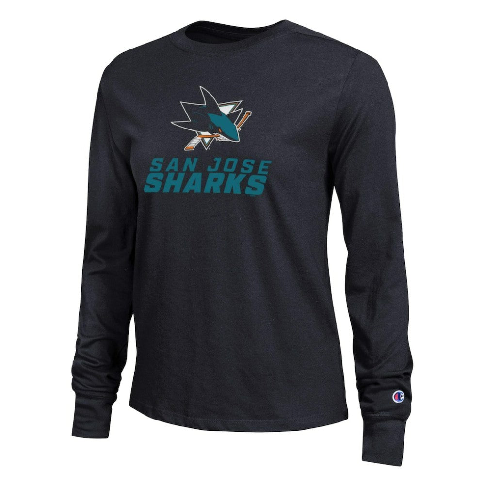 NHL San Jose Sharks Champion Women's Wordmark Lockup Long Sleeve T-Shirt