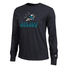 NHL San Jose Sharks Champion Women's Wordmark Lockup Long Sleeve T-Shirt
