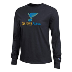 NHL St. Louis Blues Champion Women's Wordmark Lockup Long Sleeve T-Shirt