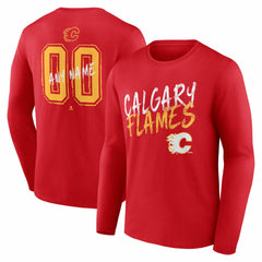 NHL Calgary Flames Hustle Personalized Name & Number Long Sleeve T-Shirt