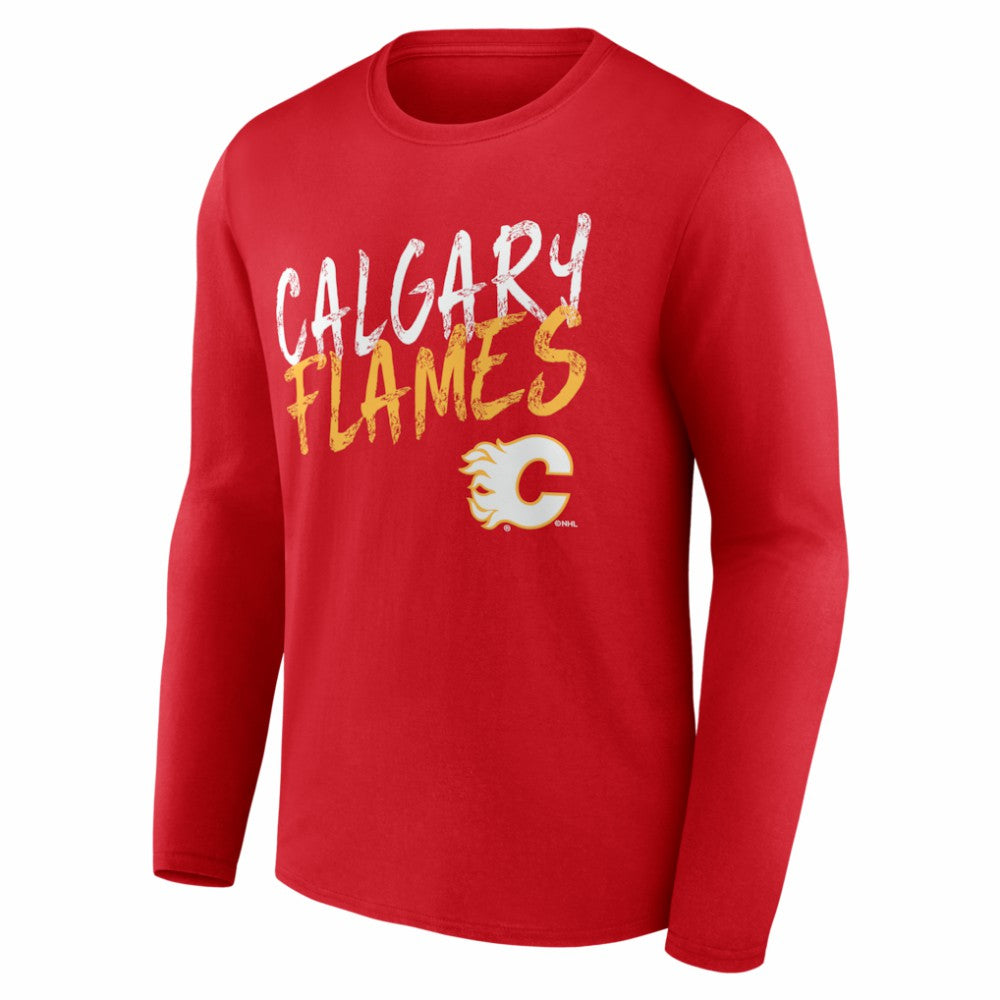 NHL Calgary Flames Hustle Personalized Name & Number Long Sleeve T-Shirt