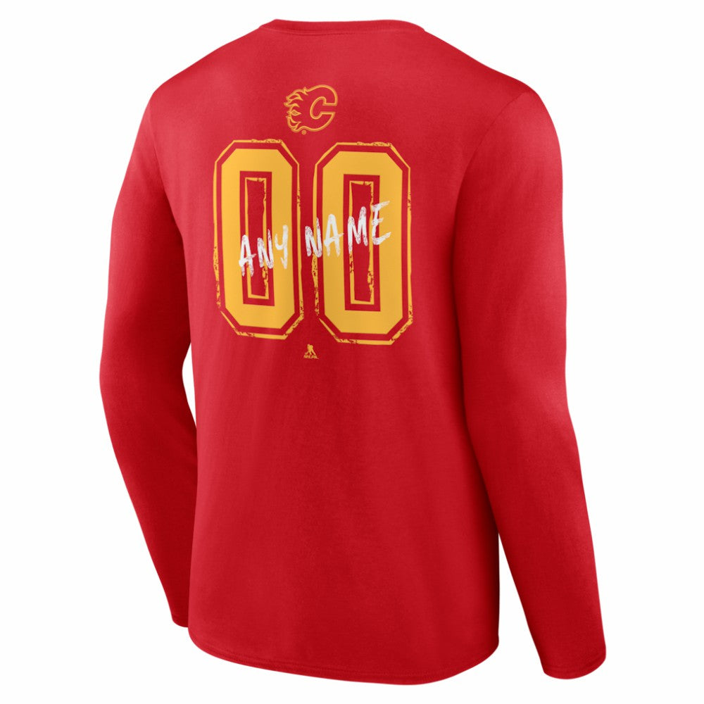 NHL Calgary Flames Hustle Personalized Name & Number Long Sleeve T-Shirt