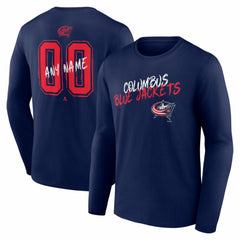 NHL Columbus Blue Jackets Hustle Personalized Name & Number Long Sleeve T-Shirt