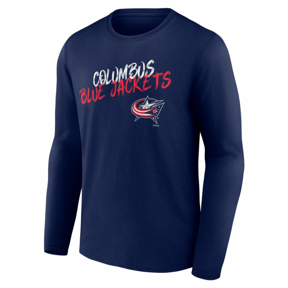 NHL Columbus Blue Jackets Hustle Personalized Name & Number Long Sleeve T-Shirt