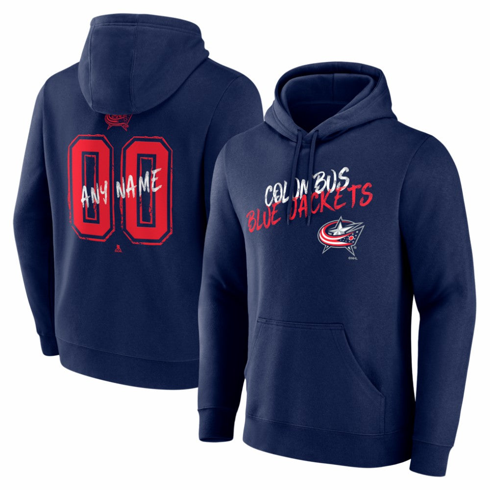 NHL Columbus Blue Jackets Hustle Personalized Name & Number Hoodie