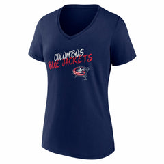 NHL Columbus Blue Jackets Women's Hustle Personalized Name & Number V-Neck T-Shirt