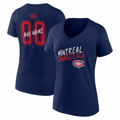 NHL Montreal Canadiens Women's Hustle Personalized Name & Number V-Neck T-Shirt