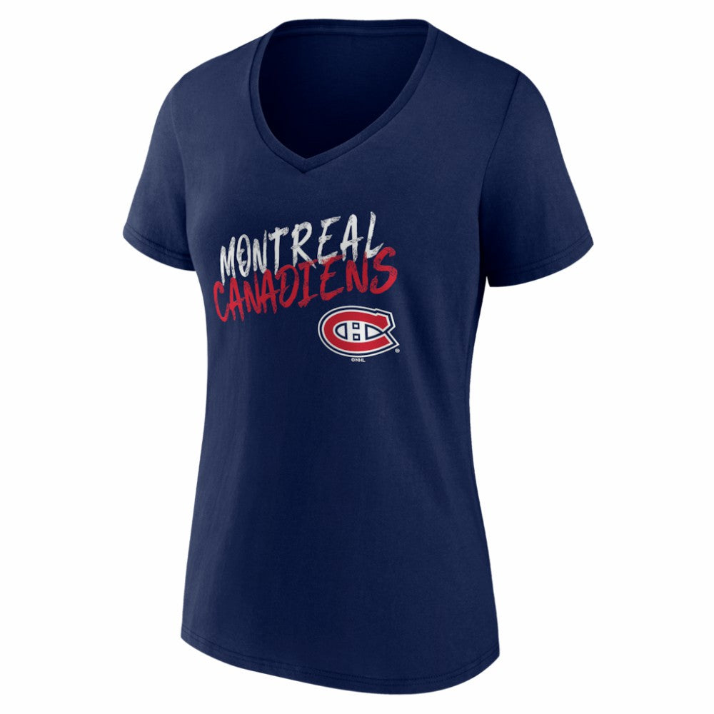 NHL Montreal Canadiens Women's Hustle Personalized Name & Number V-Neck T-Shirt
