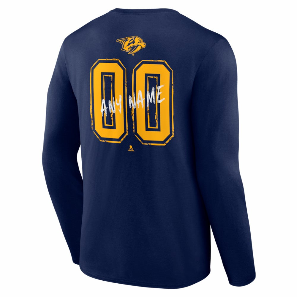 NHL Nashville Predators Hustle Personalized Name & Number Long Sleeve T-Shirt