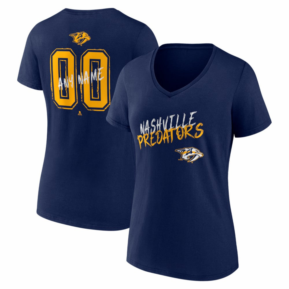 NHL Nashville Predators Women's Hustle Personalized Name & Number V-Neck T-Shirt