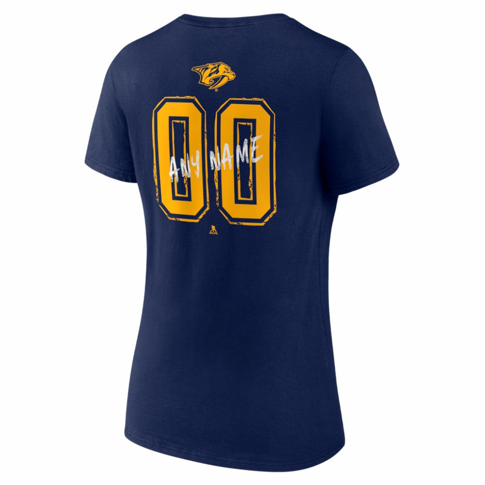 NHL Nashville Predators Women's Hustle Personalized Name & Number V-Neck T-Shirt