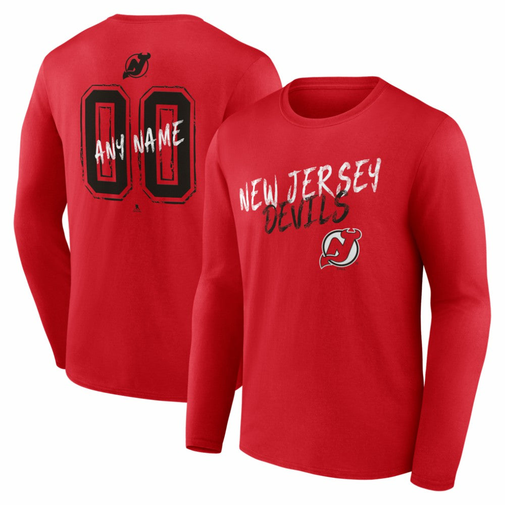 NHL New Jersey Devils Hustle Personalized Name & Number Long Sleeve T-Shirt