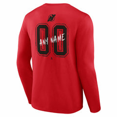 NHL New Jersey Devils Hustle Personalized Name & Number Long Sleeve T-Shirt