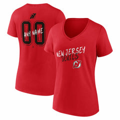 NHL New Jersey Devils Women's Hustle Personalized Name & Number V-Neck T-Shirt