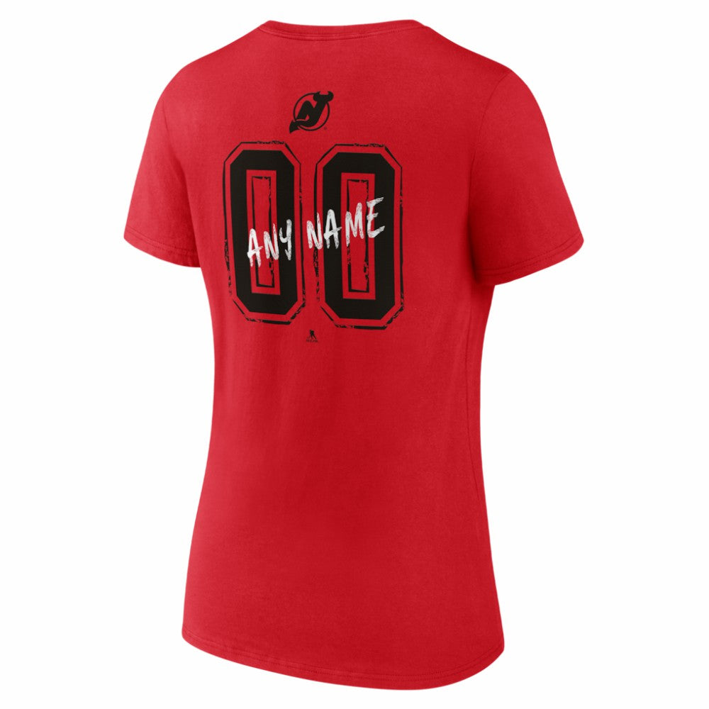 NHL New Jersey Devils Women's Hustle Personalized Name & Number V-Neck T-Shirt