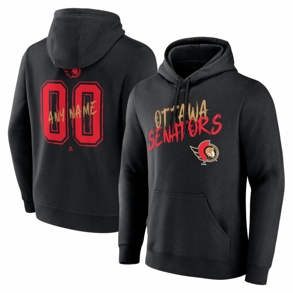NHL Ottawa Senators Big & Tall Hustle Personalized Name & Number Hoodie
