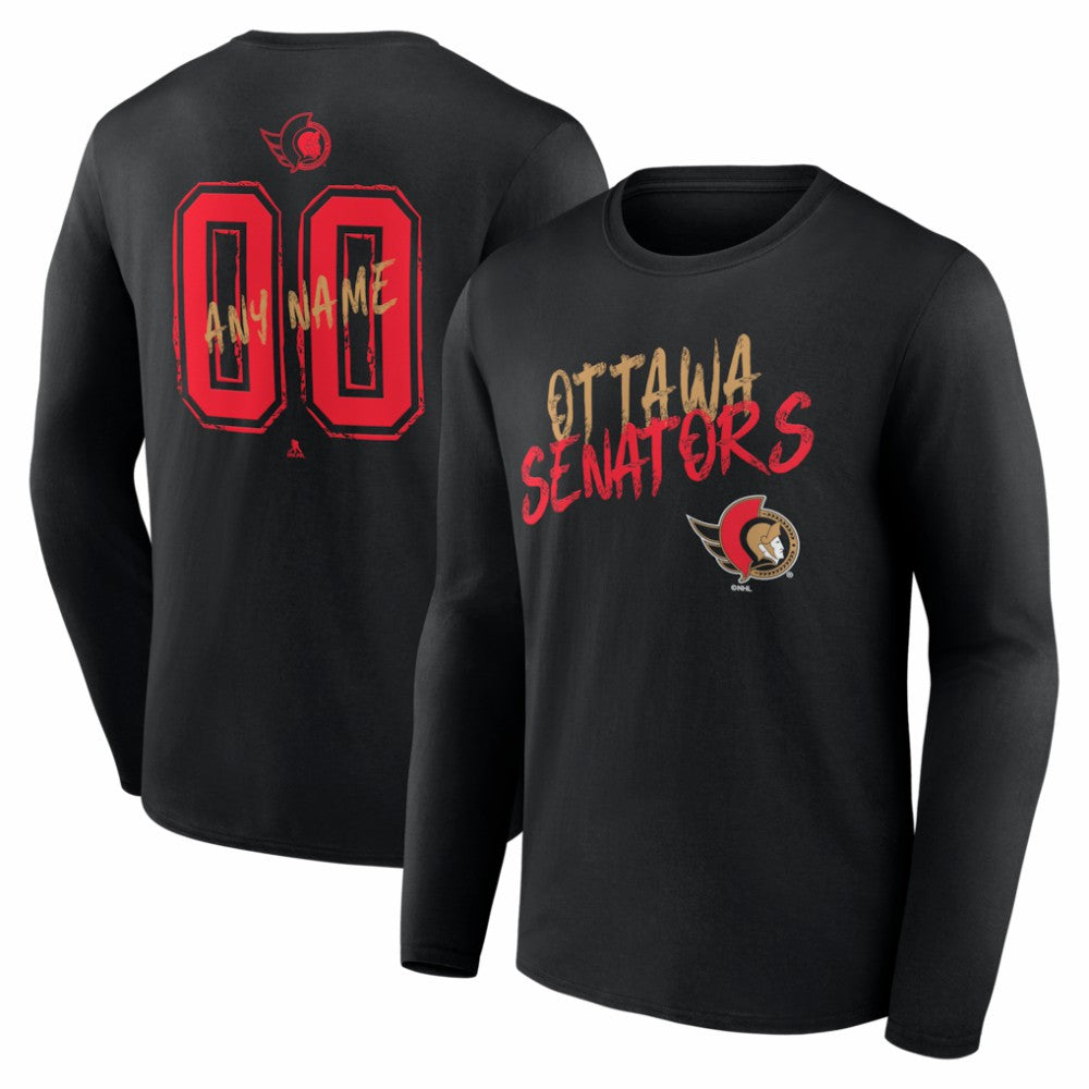 NHL Ottawa Senators Hustle Personalized Name & Number Long Sleeve T-Shirt