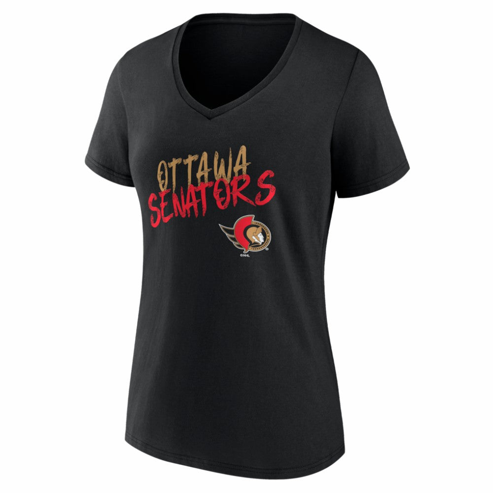 NHL Ottawa Senators Women's Hustle Personalized Name & Number V-Neck T-Shirt