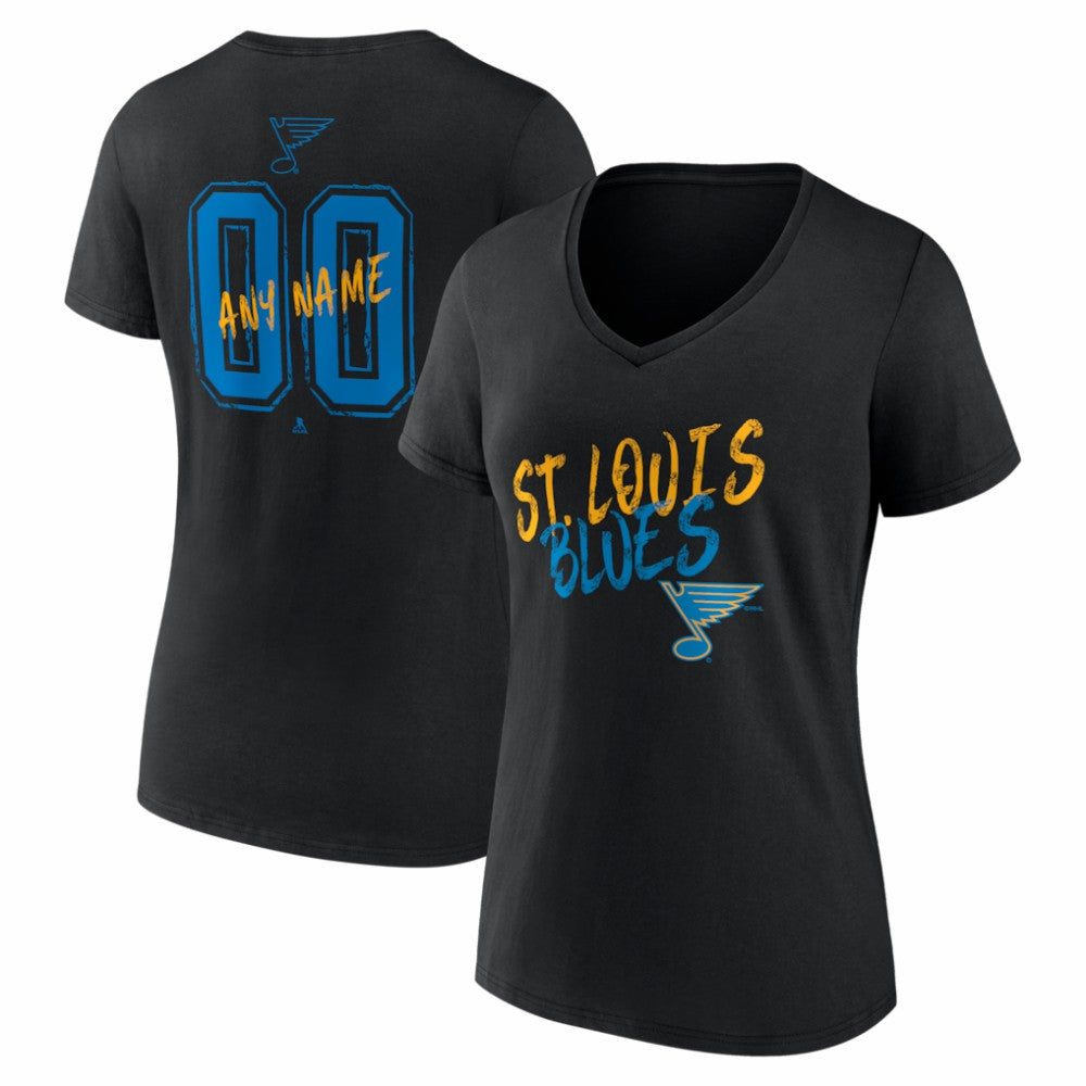 NHL St. Louis Blues Women's Hustle Personalized Name & Number V-Neck T-Shirt