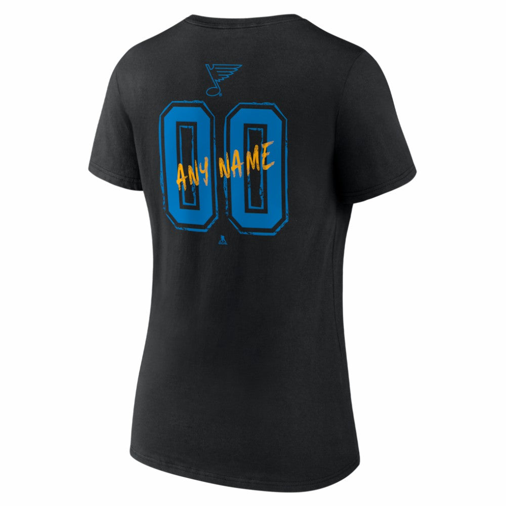 NHL St. Louis Blues Women's Hustle Personalized Name & Number V-Neck T-Shirt