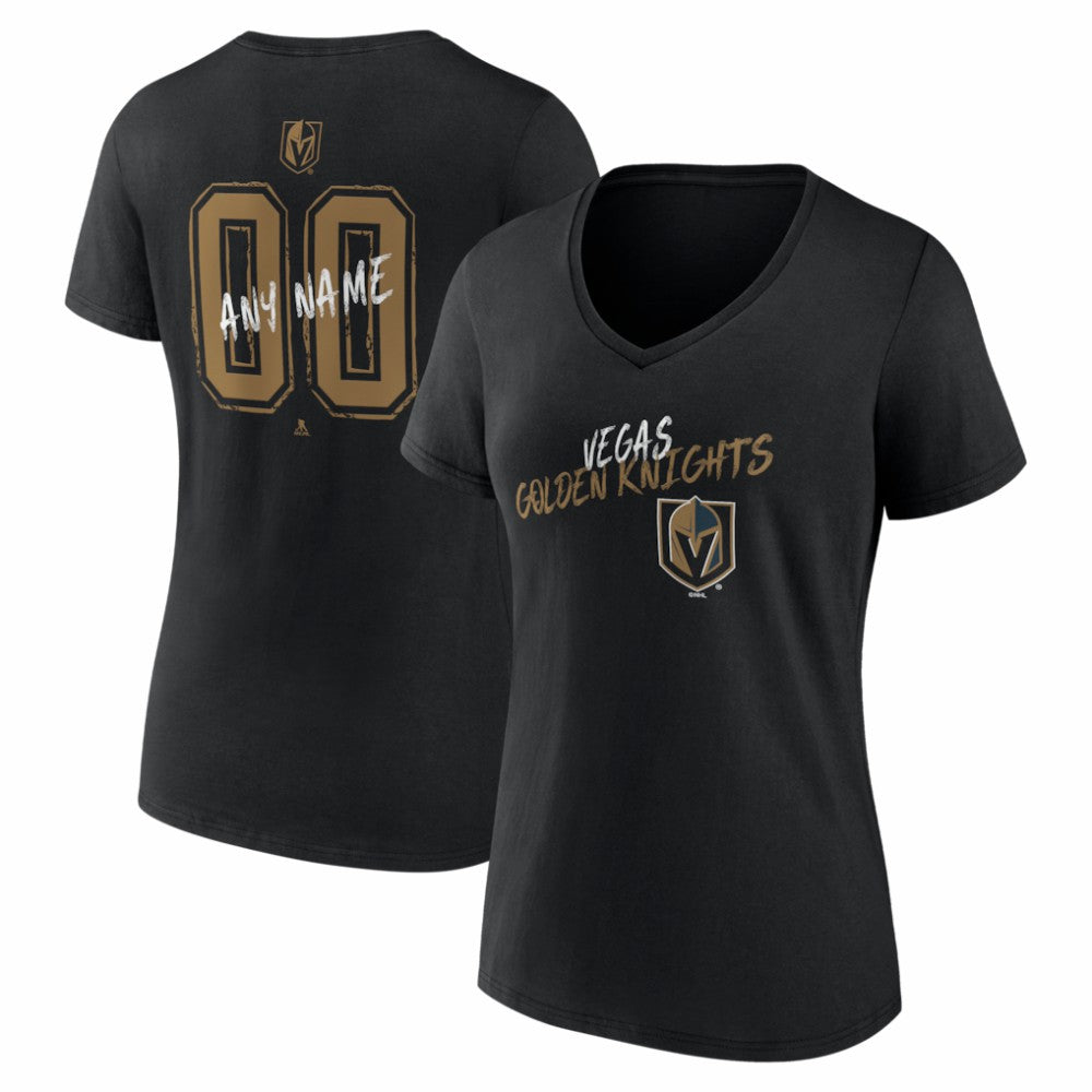 NHL Vegas Golden Knights Women's Hustle Personalized Name & Number V-Neck T-Shirt