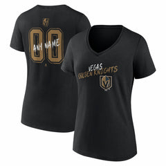 NHL Vegas Golden Knights Women's Hustle Personalized Name & Number V-Neck T-Shirt