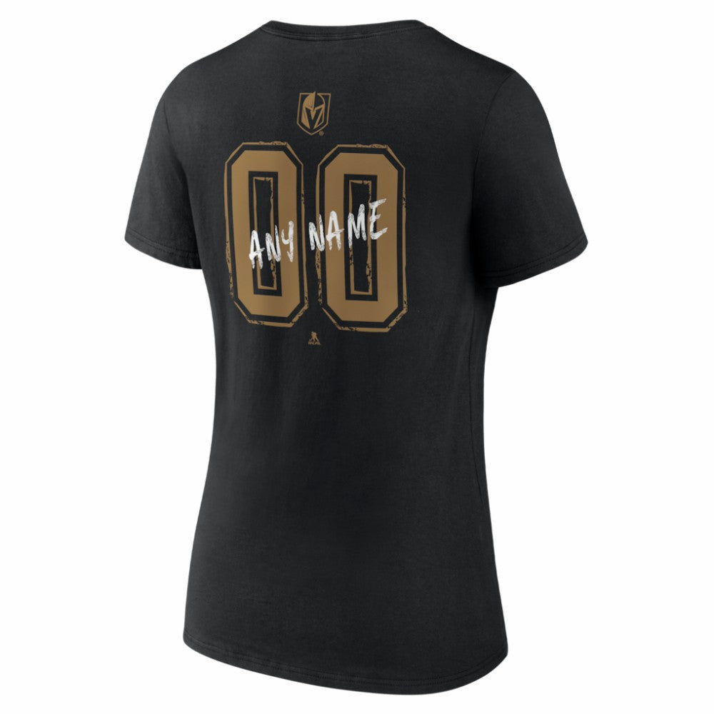 NHL Vegas Golden Knights Women's Hustle Personalized Name & Number V-Neck T-Shirt
