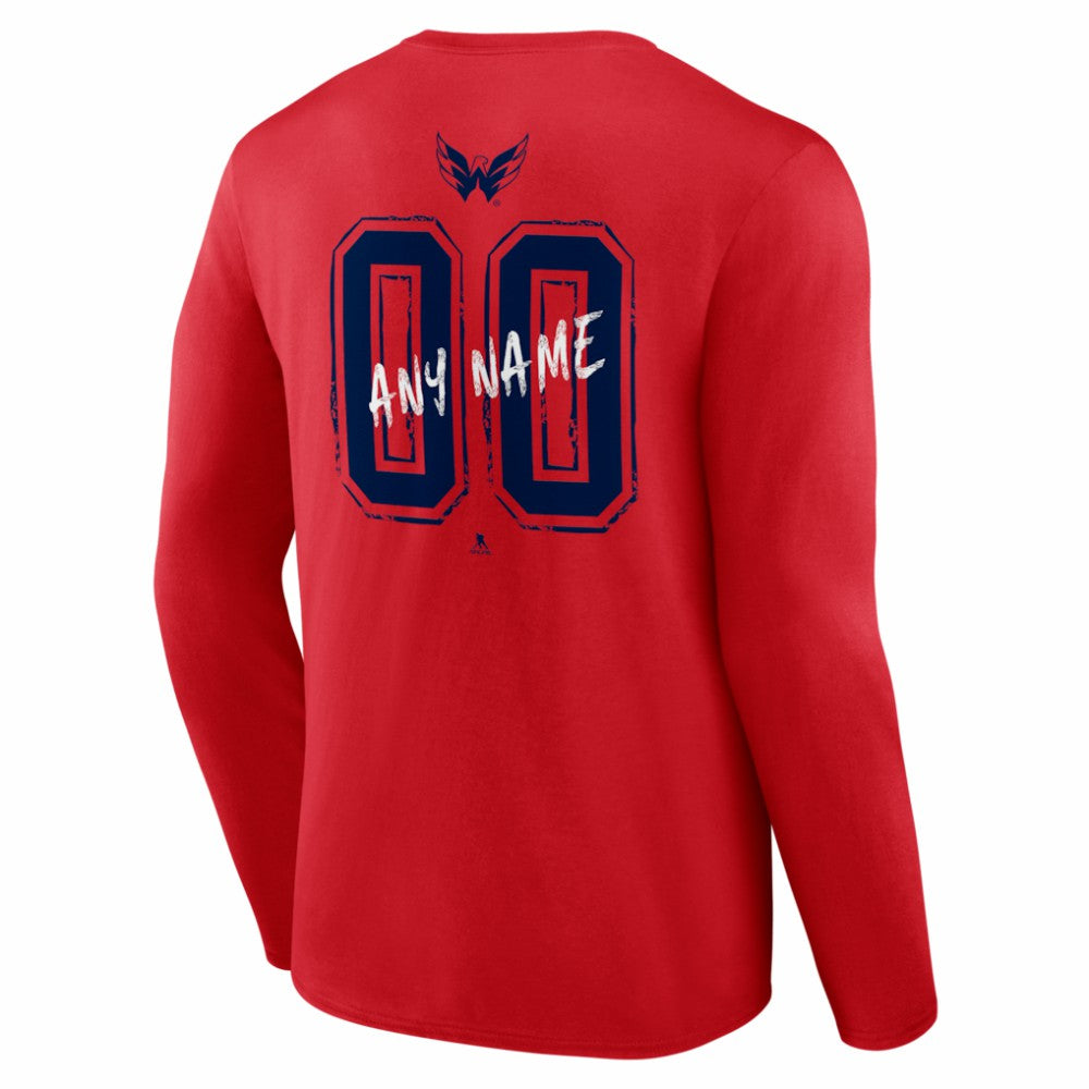 NHL Washington Capitals Hustle Personalized Name & Number Long Sleeve T-Shirt