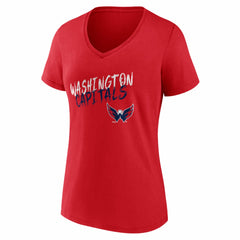 NHL Washington Capitals Women's Hustle Personalized Name & Number V-Neck T-Shirt
