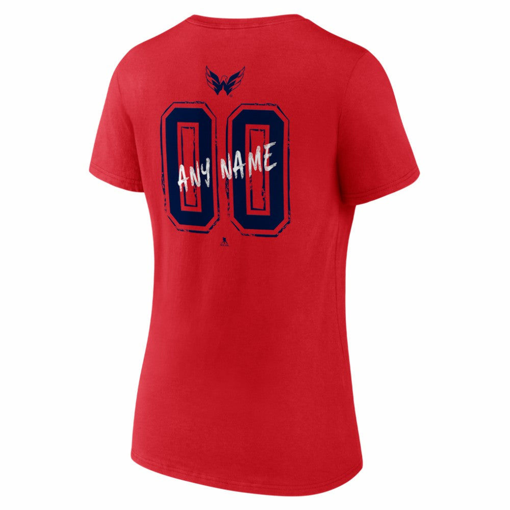 NHL Washington Capitals Women's Hustle Personalized Name & Number V-Neck T-Shirt
