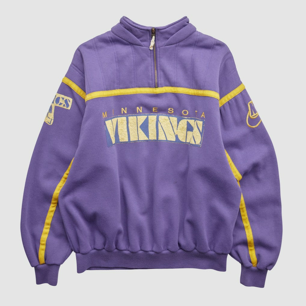 90s 1/4 Zip Sweatshirt - Minnesota Vikings Sweatshirts