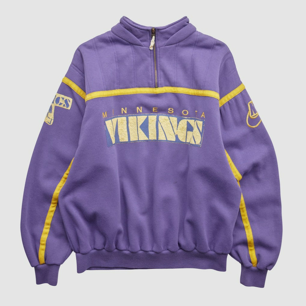 90s 1/4 Zip Sweatshirt - Minnesota Vikings Sweatshirts