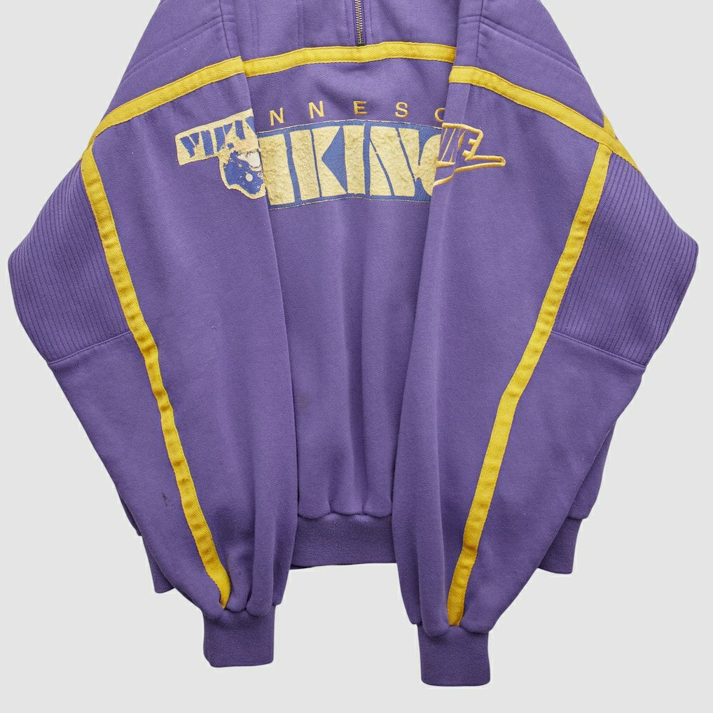 90s 1/4 Zip Sweatshirt - Minnesota Vikings Sweatshirts