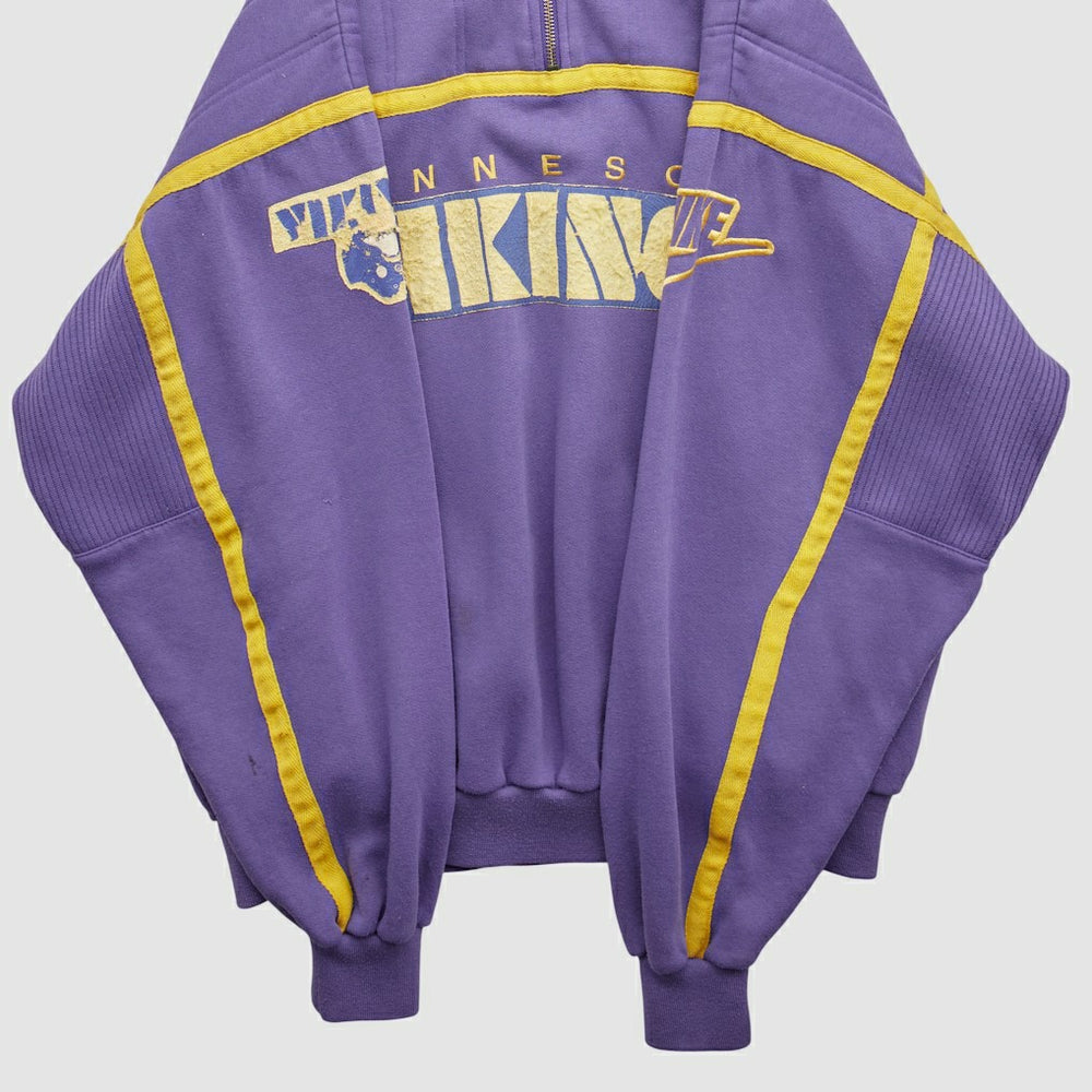 90s 1/4 Zip Sweatshirt - Minnesota Vikings Sweatshirts