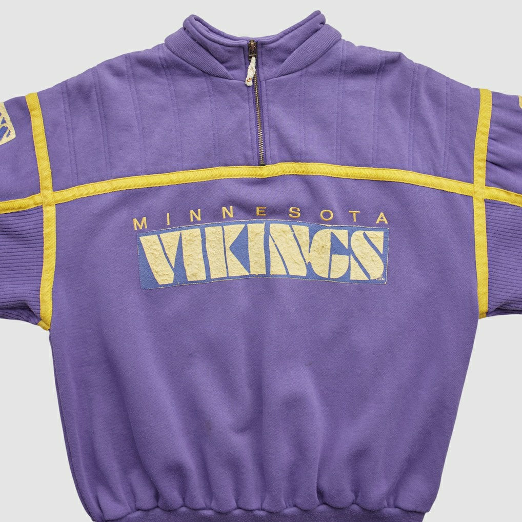90s 1/4 Zip Sweatshirt - Minnesota Vikings Sweatshirts