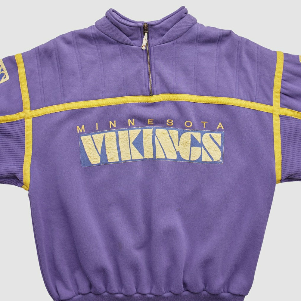90s 1/4 Zip Sweatshirt - Minnesota Vikings Sweatshirts