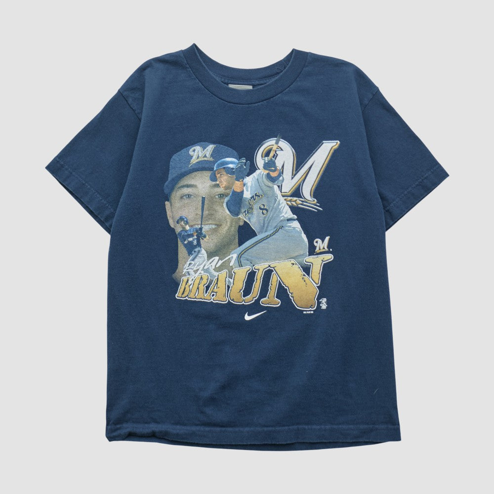 Navy Ryan Braun Nike 2010s T-shirt