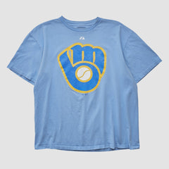 Light Blue Milwaukee Brewers Majestic 2000s T-shirt