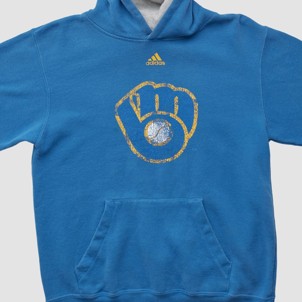 Blue Milwaukee Brewers Adidas 2010s Hooded Pullover Sweatshirt