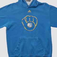 Blue Milwaukee Brewers Adidas 2010s Hooded Pullover Sweatshirt