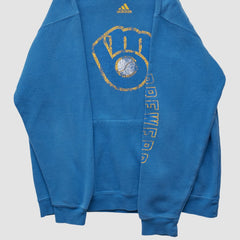 Blue Milwaukee Brewers Adidas 2010s Hooded Pullover Sweatshirt