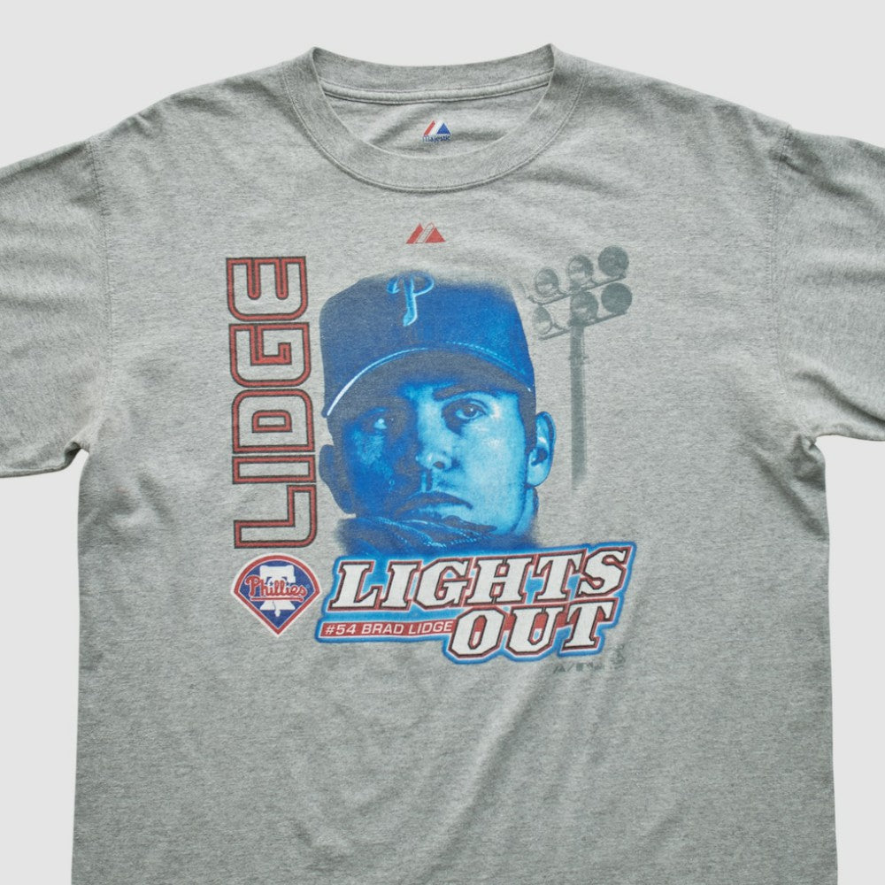 Heather Gray Brad Lidge Majestic 2000s T-shirt